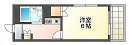 コーポ南観音 6階1Kの間取り