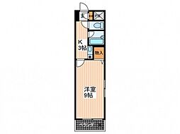 モイトラビル 1Kの間取図画像