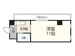 パレ・ド・グレース 1Kの間取図画像