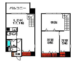MARIO TERRACE　平野町 9階2LDKの間取り