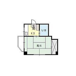 石本ビル 1Kの間取図画像