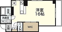 鷹ノ橋マンション ワンルームの間取図画像
