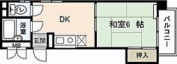 寺川ビル 1DKの間取図画像