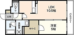 ラ・テール段原 1LDKの間取図画像