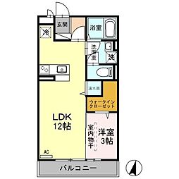 フローラB 1LDKの間取図画像