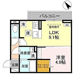 CLASSEUM幸西IV 1LDKの間取図画像