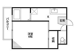 スカイパレス 1Kの間取図画像