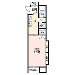 エステート旭町 1Kの間取図画像