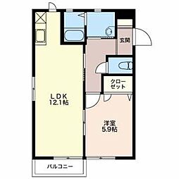 ドムス文京町 1LDKの間取図画像