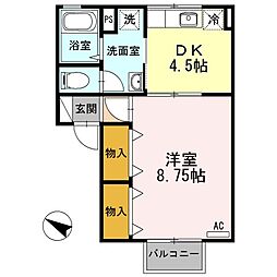 セジュール寿 1DKの間取図画像