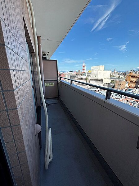 南東向きのバルコニーは前面建物無く陽当たり良好!