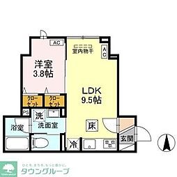 セレスティア竹ノ塚 1階1LDKの間取り