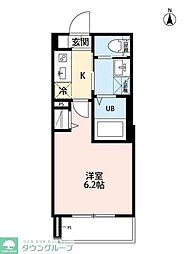 robot home 千住大橋 2階1Kの間取り