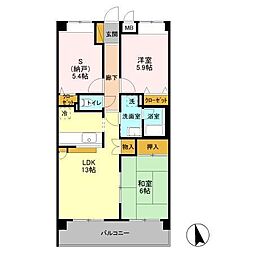 アバンドーネ高橋 2SLDKの間取図画像
