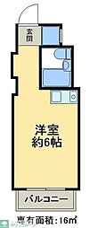 JR常磐線 北松戸駅 徒歩17分の賃貸マンション 5階ワンルームの間取り