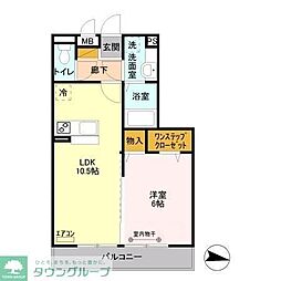 エクセル 1LDKの間取図画像