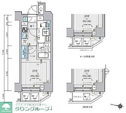 メインステージ松戸 1Kの間取図画像