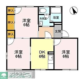 ライフタウニィA街区2 3DKの間取図画像
