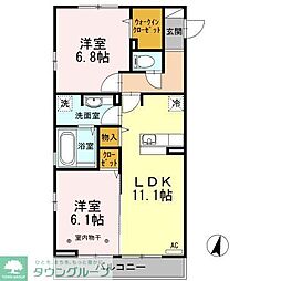 アルカンシエル2 2LDKの間取図画像