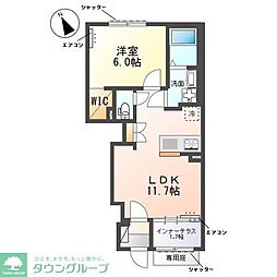 グリーンビレッジVII 1LDKの間取図画像