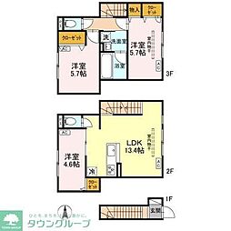 セレスティア竹ノ塚 A棟 3LDKの間取図画像