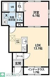 リーブルファイン草加両新田II 1LDKの間取図画像