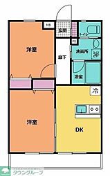 アステリア 2DKの間取図画像