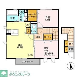 デュオラピッツB 2LDKの間取図画像