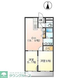 ベル・グラース 2DKの間取図画像