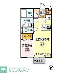 メルベーユパル2 1LDKの間取図画像