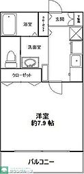 キャメル八潮6 1Kの間取図画像