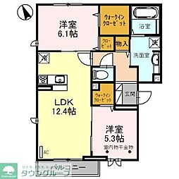 アロサール 2LDKの間取図画像