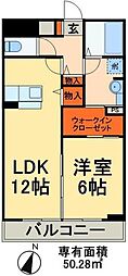 ベルレージュパルコ 1LDKの間取図画像