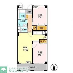 ル・モンテストS 2LDKの間取図画像