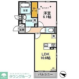 ロイジェントパークス草加手代B 1LDKの間取図画像