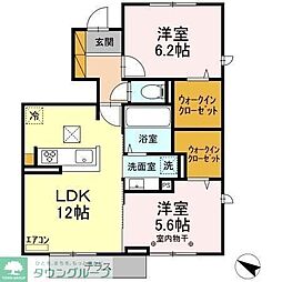 ビエント 2LDKの間取図画像