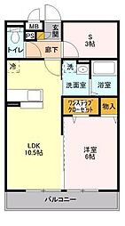 ラカンパネラA 1SLDKの間取図画像