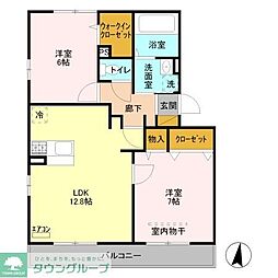 リッシェルパルコ 2LDKの間取図画像