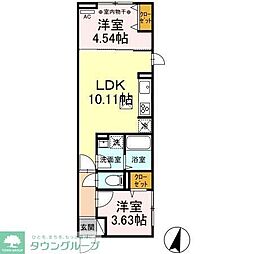 ルリアン綾瀬2 2LDKの間取図画像