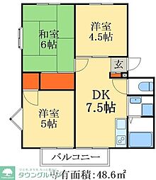 ユングハイツ 3DKの間取図画像