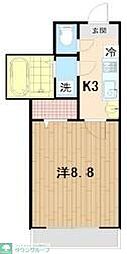 ダンリーベル三郷 1Kの間取図画像