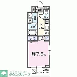 プレッソパーク 1Kの間取図画像