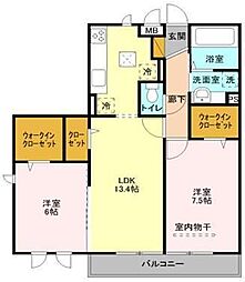 グランデ八潮2 2LDKの間取図画像