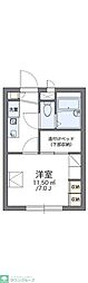 レオパレスメゾンドゥトロン 1Kの間取図画像