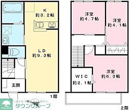 クロシェット 3LDKの間取図画像