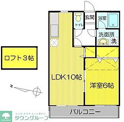 メゾンレーヴ 1LDKの間取図画像