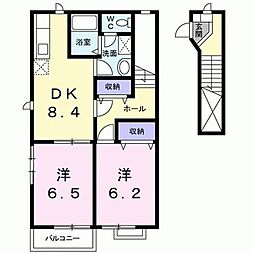 サニーヒルズ2 2DKの間取図画像