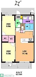 プランドールサンク 2LDKの間取図画像