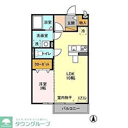 メゾンローレル 1LDKの間取図画像