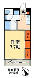 リブリ・垳 1Kの間取図画像
